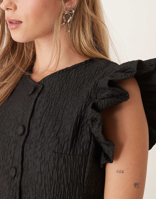 Ghospell jacquard mini dress in black
