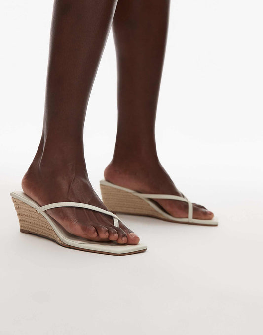 Topshop Hannah wedge heel in white