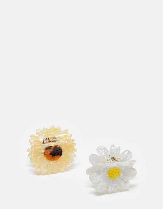Accessorize Daisy & Sunflower 2 pack hair claws in multi
