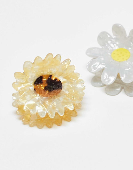 Accessorize Daisy & Sunflower 2 pack hair claws in multi