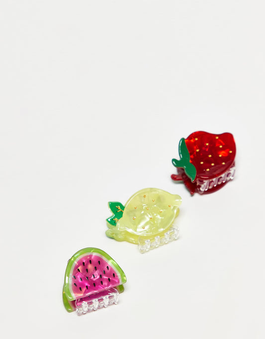 Accessorize 3 pack mini fruit hair clips in multi
