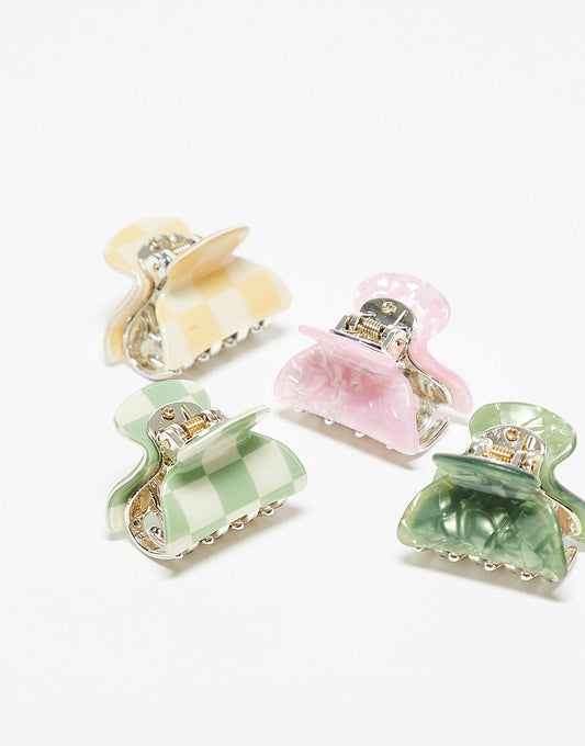 Accessorize 4 pack small hair claws in multi
