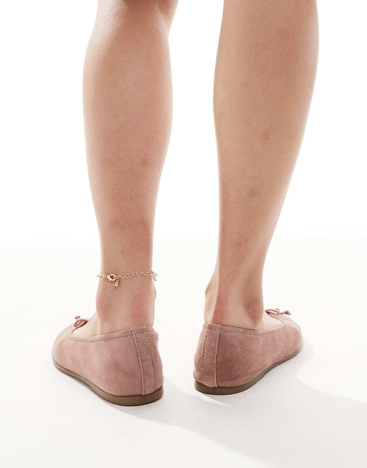 schuh Lambert ballet flats in pink suede