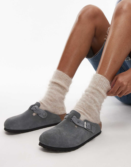 Birkenstock braided Boston clog in basalt grey