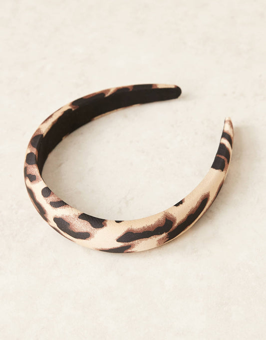 ASOS DESIGN padded headband in leopard print
