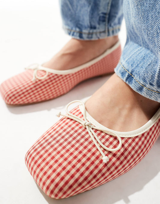 Cotton On milley ballet pump in red gingham
