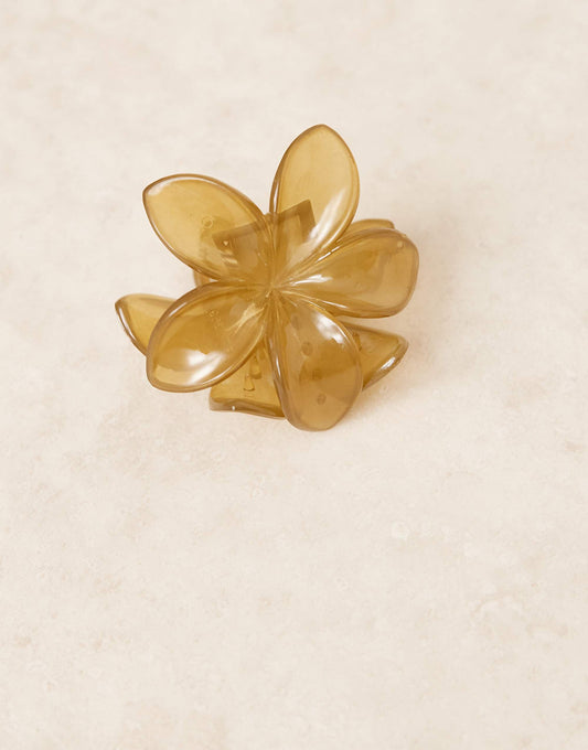DesignB London flower hair claw in khaki