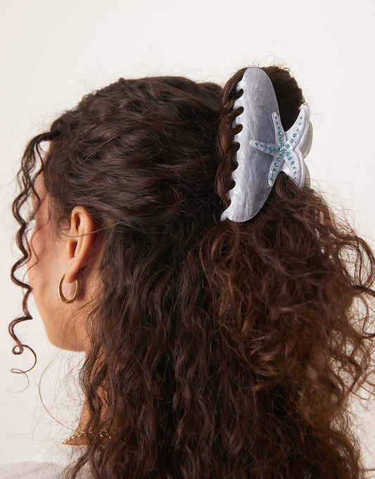 Accessorize large starfish hair claw in blue