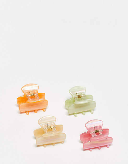 Accessorize small hair claw 4 pack in multi