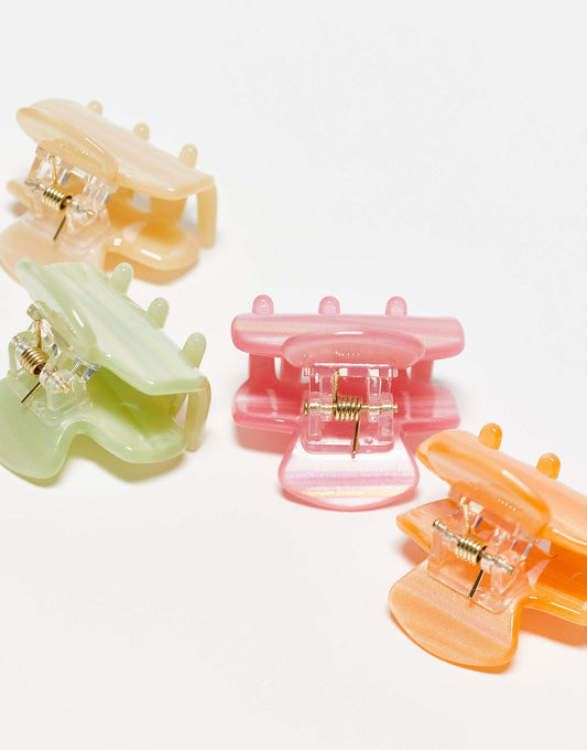 Accessorize small hair claw 4 pack in multi
