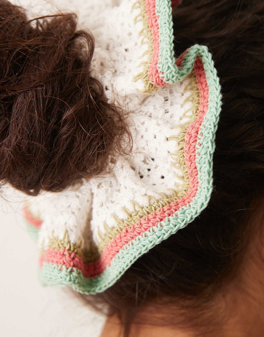 Accessorize crochet piped hair scrunchie in multi