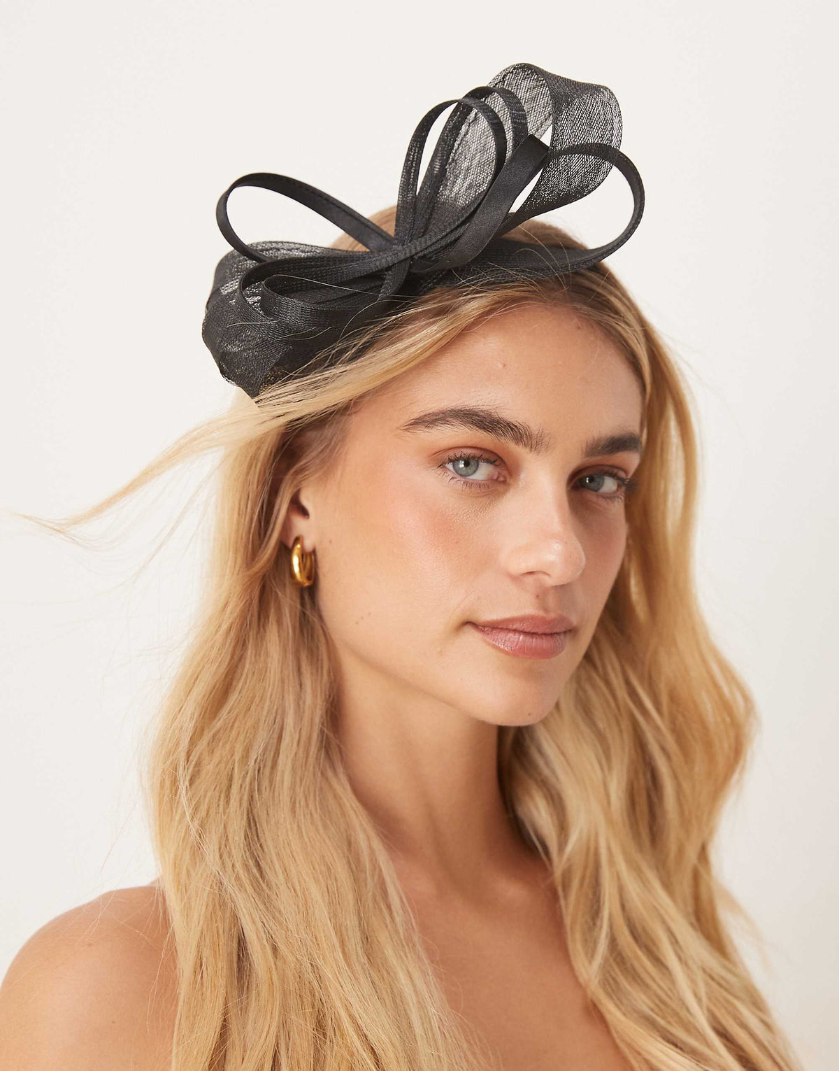 My Accessories swirl twist fascinator in black