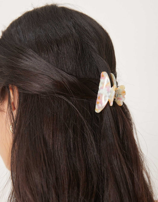 Sui Ava Helle cheery mini hair claw in orange marble