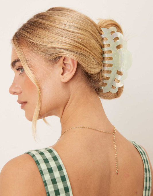 Sui Ava Emma giga extra large hair claw in pastel green