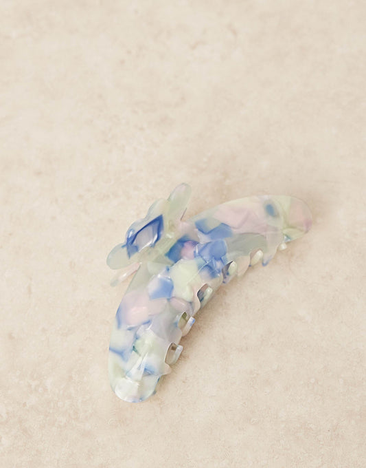 Sui Ava Helle big hair claw in blue marble