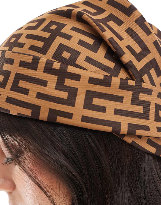 ASOS DESIGN medium headscarf in monogram print