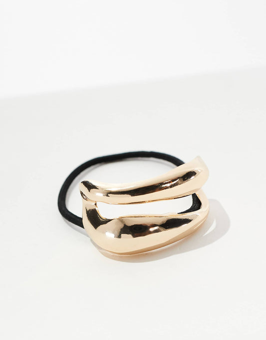 ASOS DESIGN hairband cuff with minimal detail in gold tone