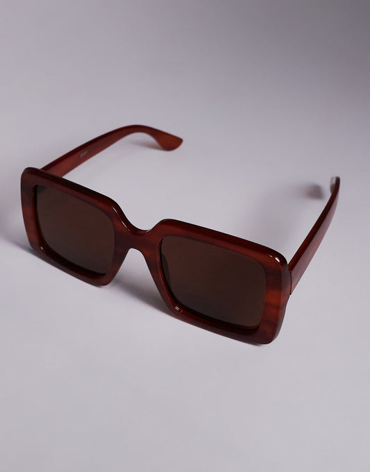 Kaiia exclusive oversized chunky square sunglasses in cherry red