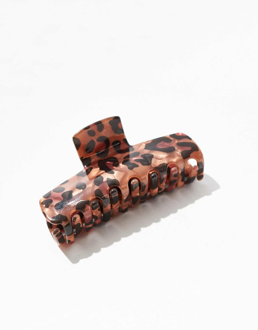 ASOS DESIGN hair claw in leopard print