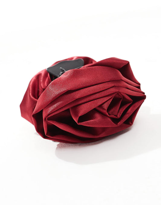 ASOS DESIGN corsage hair claw in red