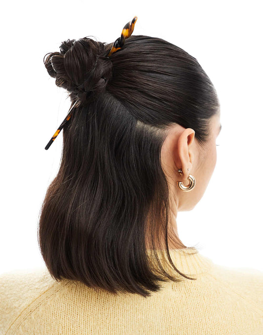 ASOS DESIGN hair pin in tort