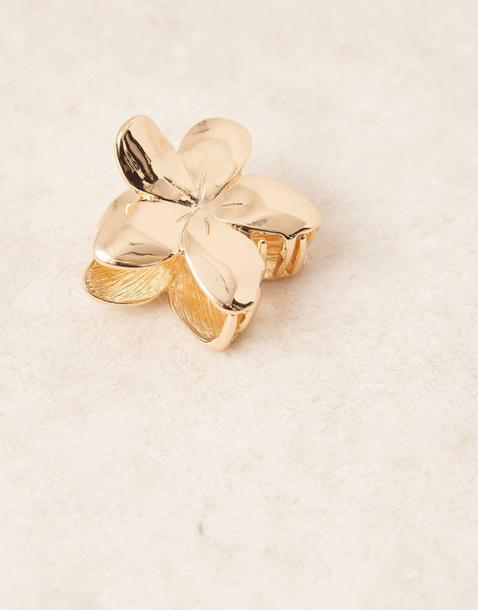 ASOS DESIGN flower hair claw in gold