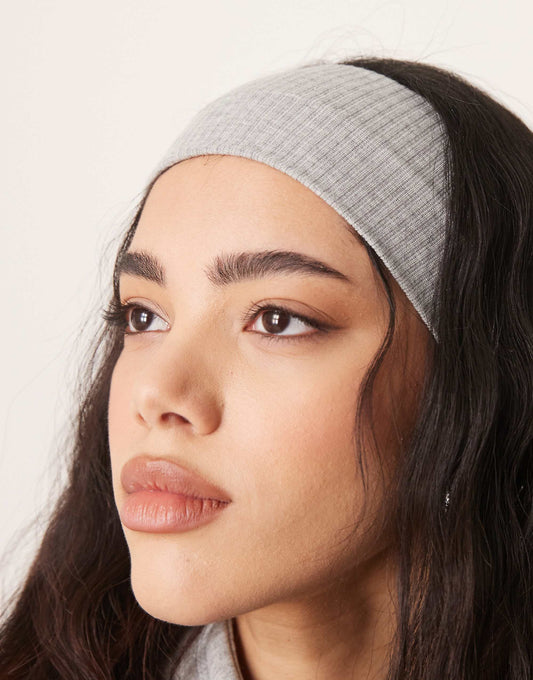 DesignB London wide jersey headband in grey