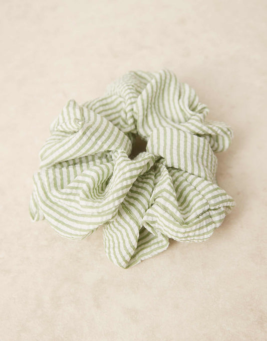 ASOS DESIGN oversized scrunchie with stripes in green