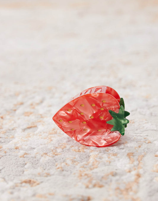 Reclaimed Vintage strawberry claw clip in red
