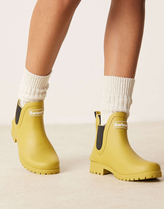 Barbour Wilton wellington boots in limeade