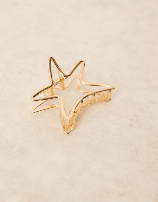 DesignB London starfish hair claw in gold