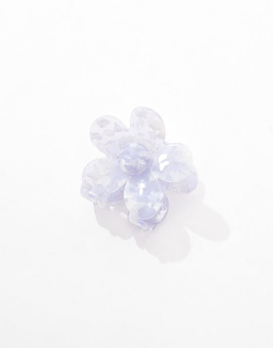 Pieces marbled effect daisy hair claw in blue