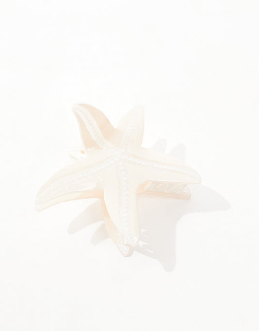 Pieces starfish hair claw clip in neutral
