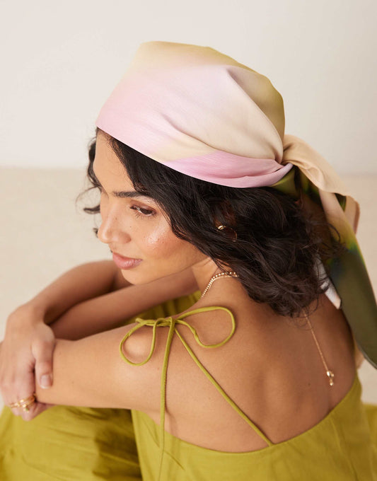 ASOS DESIGN large headscarf in photographic floral print