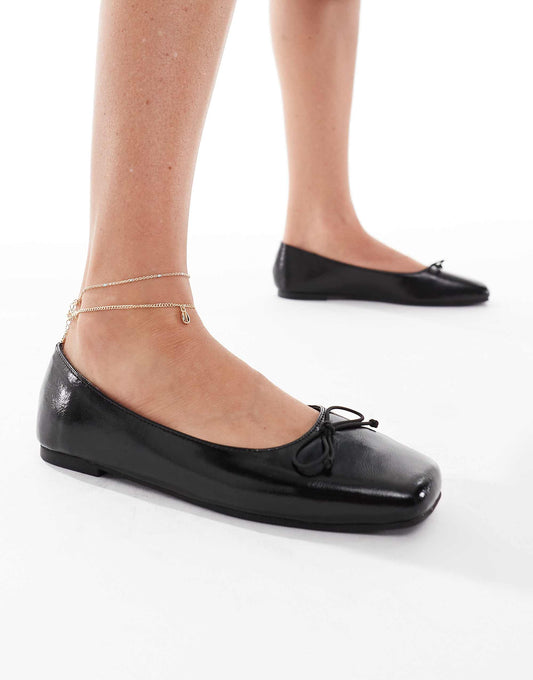 Cotton On Milley ballet shoe in black glossy