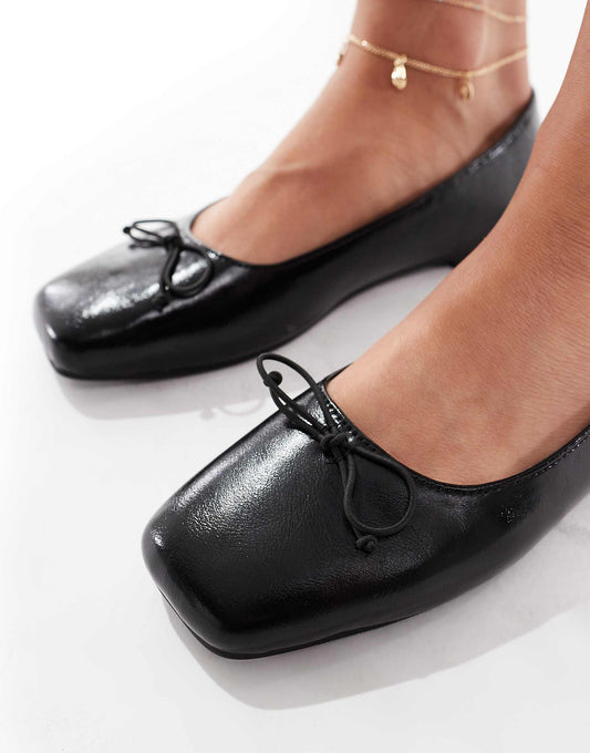 Cotton On Milley ballet shoe in black glossy