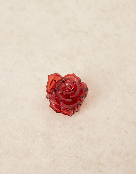 ASOS DESIGN hair claw with rose design in red