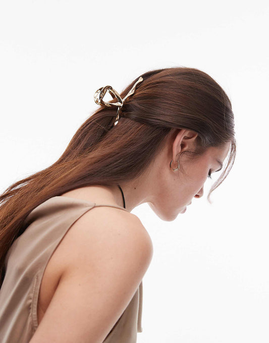 & Other Stories twisted hair claw clip in gold