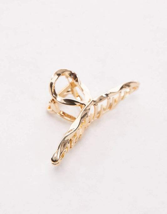 & Other Stories twisted hair claw clip in gold