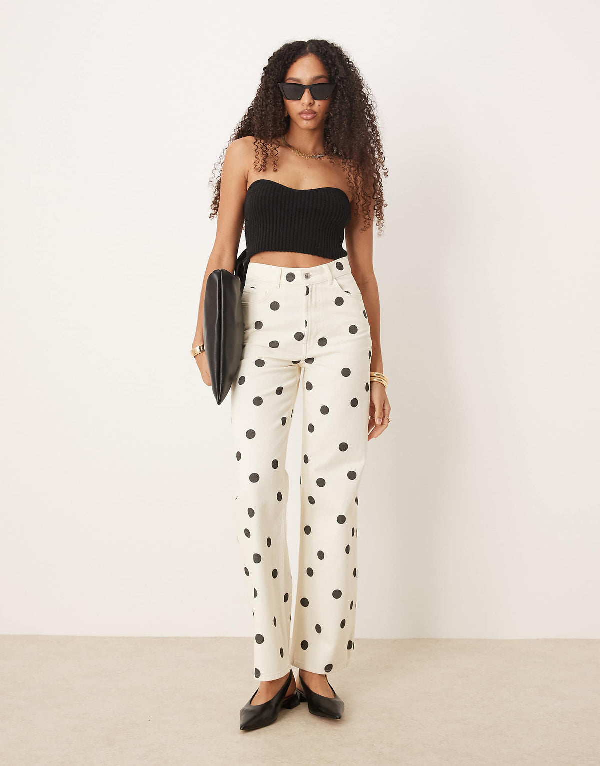 ASOS DESIGN dad jean in polka dot print