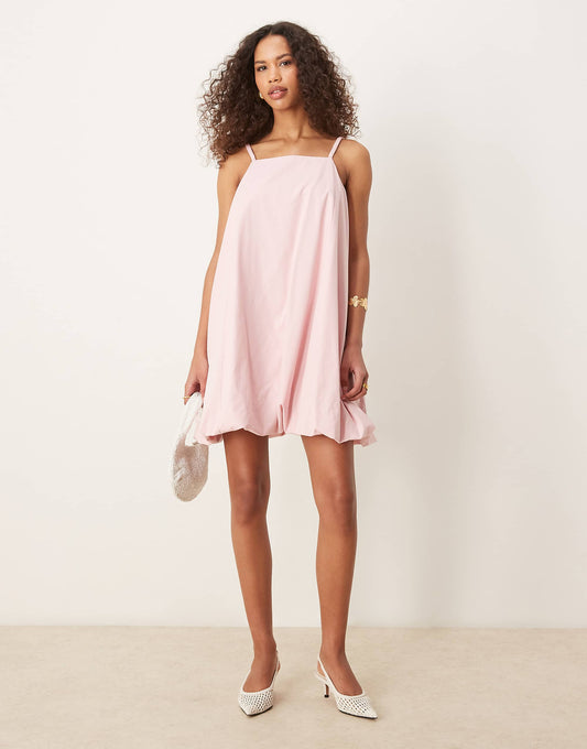 Ghospell bubble mini dress in baby pink