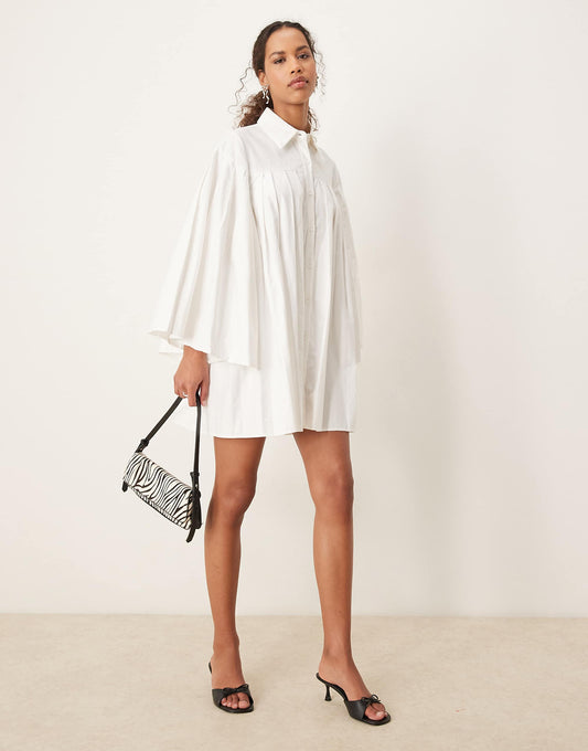Ghospell pleated mini dress in pearl white