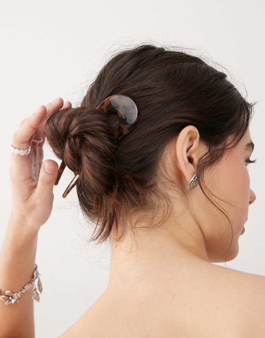 Reclaimed Vintage french hair pin in torte