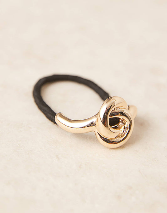 ASOS DESIGN knotted detail cuff hairband in gold tone