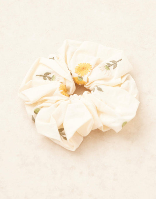 ASOS DESIGN oversized scrunchie with embroidered detail