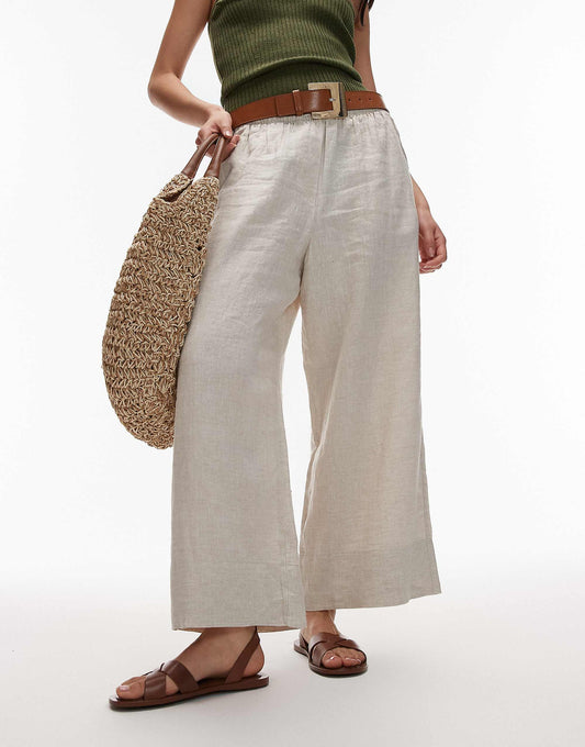 Mango leather flat sandals in brown