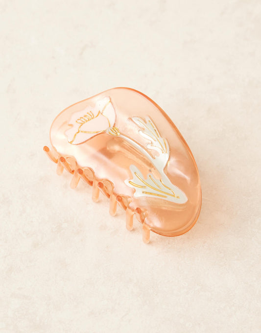 ASOS DESIGN hair claw clip with tulip design in orange