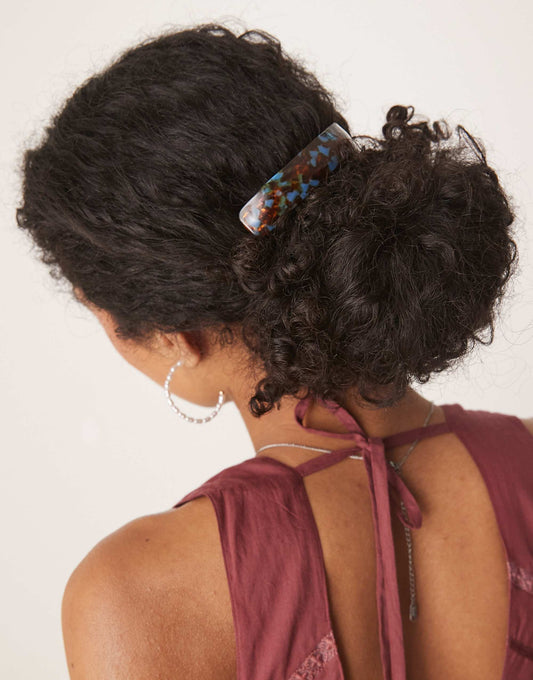 DesignB London barrette hair clip in blue tortoiseshell