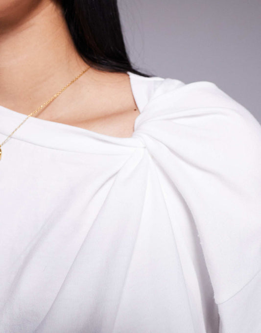 ASOS DESIGN twist shoulder detail t-shirt in